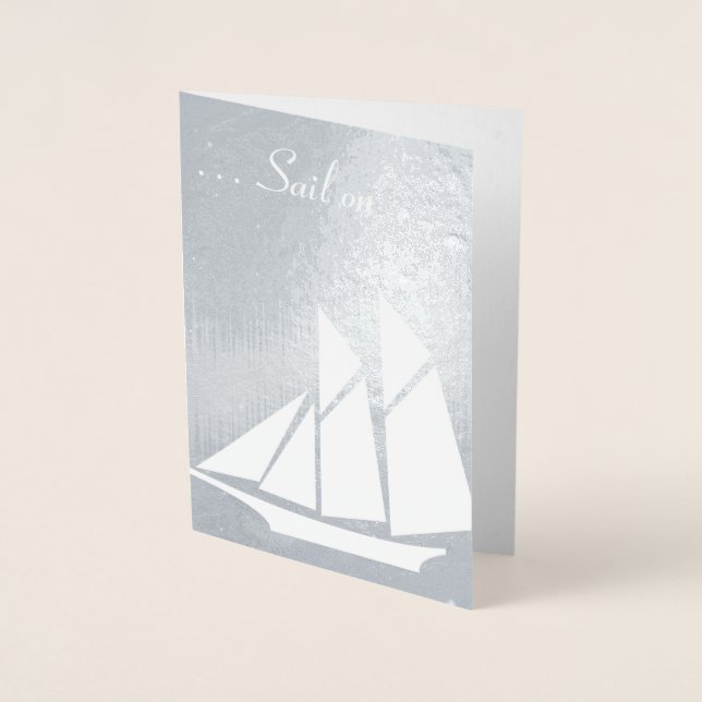 Dorée Voile sur 65e Anniversaire Carte Foil (Devant)