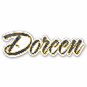 Doreen black gold lettering sticker sticker