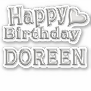 Doreen Happy Birthday silver Sticker