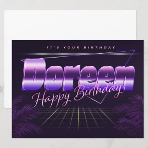 Doreen name First name lila retro card Birthday