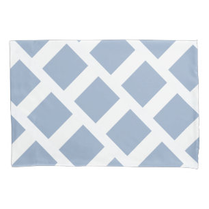D'oreillers Housse de coussin carrée blanche et bleue