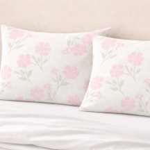 Housse de coussin florale rose tendre