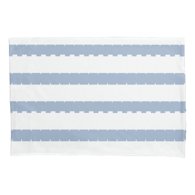 D'oreillers Housse de Coussin Rayée Blanche et Bleue (devant)