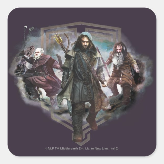 Dori, Kili, and Bifur Square Sticker (Front)