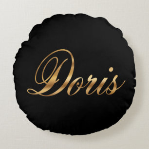Doris gold Design Lettering Kissen rund Round Pillow