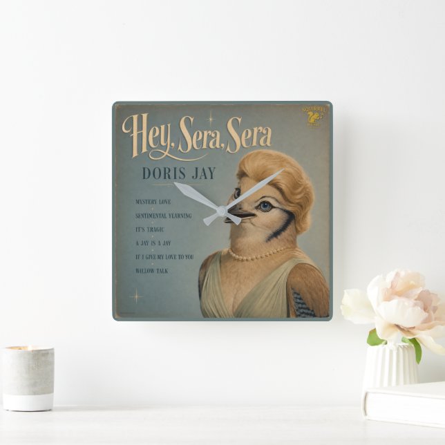Doris Jay Album: a Parody Square Wall Clock (Home)