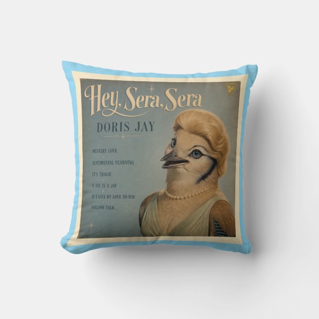 Doris Jay Album: a Parody Throw Pillow (Front)