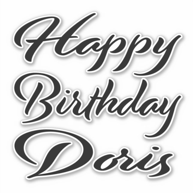 Doris Name First Name black Sticker Birthday (Front)