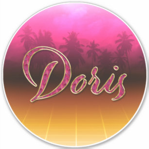 Doris Prénom Golden Pink Autocollants