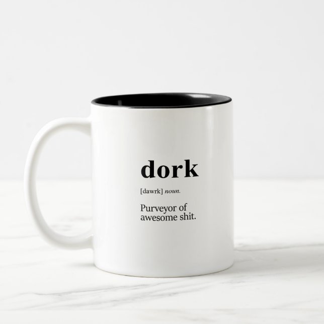Dork definition Two-Tone coffee mug (Left)