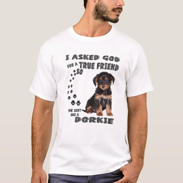 Dorkie Quote Mom, Doxie Yorkie Dad, Cute Doxie Yor T-Shirt (Front)