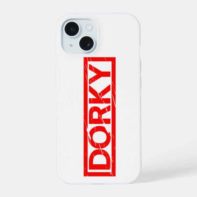 Dorky Stamp iPhone 15 Case (Back)