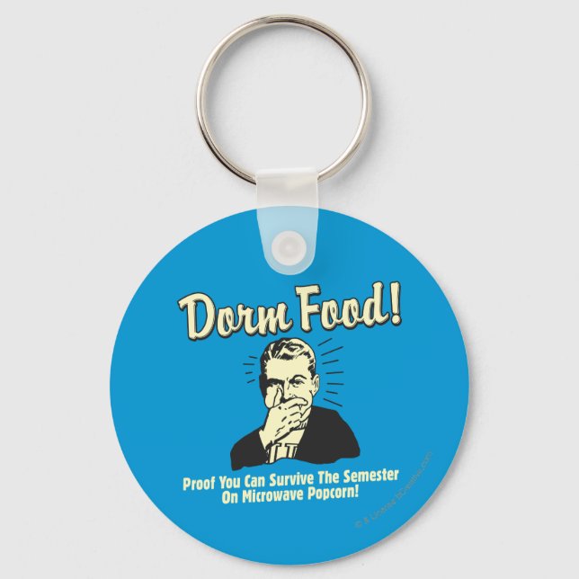 Dorm Food: Survive Microwave Popcorn Keychain (Front)