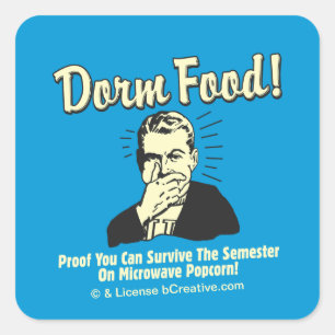 Dorm Food: Survive Microwave Popcorn Square Sticker