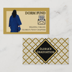 Dorm Fund Graduation QR Code Insert Black Gold