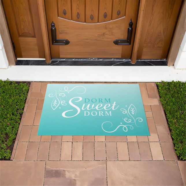 Dorm Sweet Dorm Abstract Floral Art Motif Doormat (Outdoor)