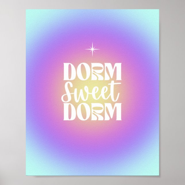 Dorm Sweet Dorm Bleu & Purple Gradient Aura Poster (Devant)