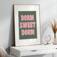 Dorm Sweet Dorm Colourful Lettering Pink Green