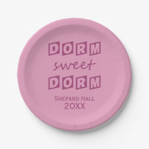 "Dorm Sweet Dorm" custom dorm party paper plates