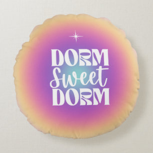 Dorm Sweet Dorm Fuchsia & Aqua Gradient Aura Round Pillow