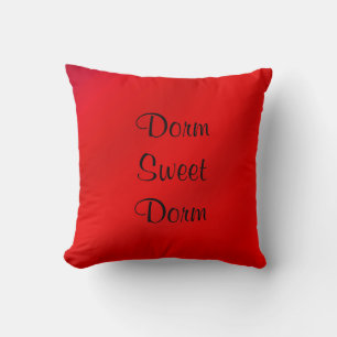Dorm Sweet Dorm FUN Red Personalized Square  Throw Pillow