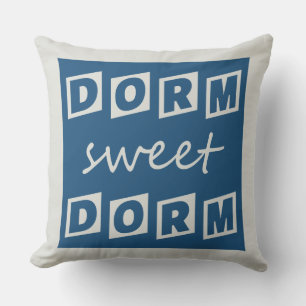 "Dorm Sweet Dorm" reversible throw pillow