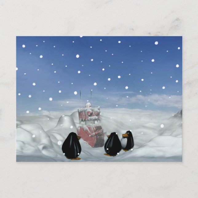Dormir avec la carte postale des pingouins (Devant)