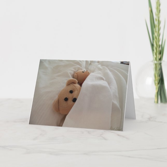 Dormir dans la fin Teddy Bear Carte de voeux Vacat (Devant)