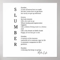 Dormir de bois temps de rêve poème poster art mur