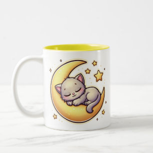 Dormir de chat sur la lune Mug