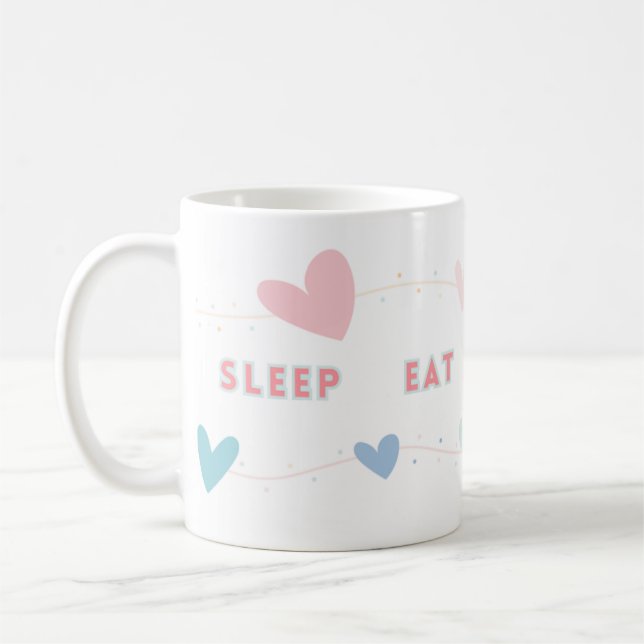 Dormir Manger Lire Répéter La Mug (Gauche)