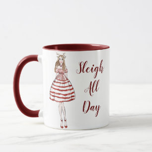 Dormir toute la journée Fête Café de Noël Mug