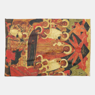 Dormition of the Mother of God orthodox icon  Kitchen Towel