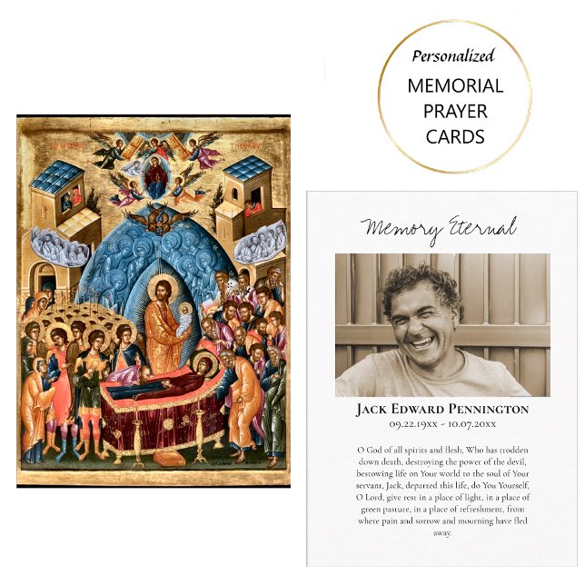Dormition of the Theotokos Funeral Prayer Card   (Creator Uploaded)