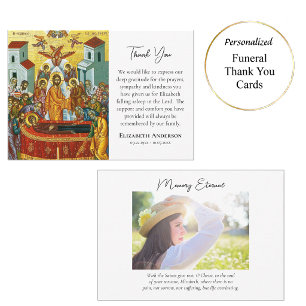 Dormition of Theotokos (Virgin Mary) Funeral Thank You Card
