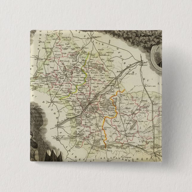 Dormouse and Dear 2 Inch Square Button (Front)