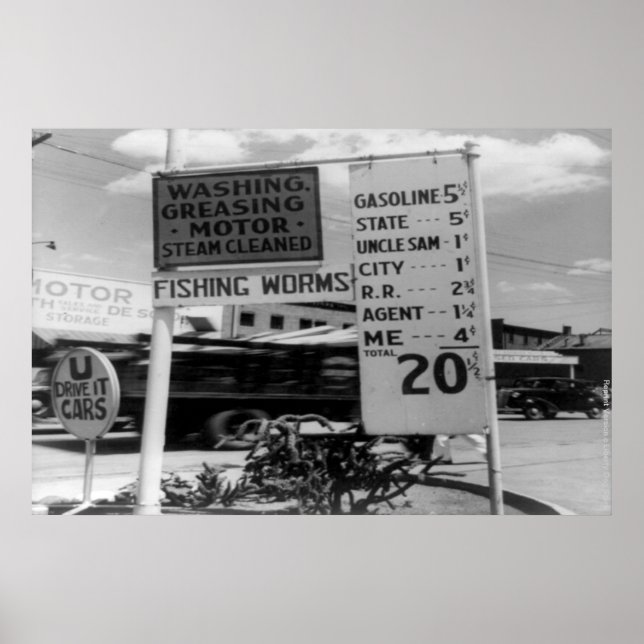 DOROTHEA LANG FAMOUS PHOTOGRAPHY - GAS PRICES POSTER (Front)