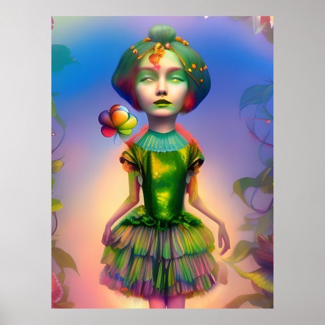 Dorothy as a Lollipop Kid AI generated fantasy art Poster (Front)