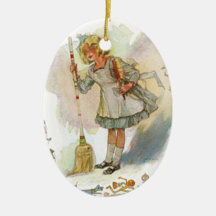 Dorothy Does Housework Vintage Oz Ceramic Ornament