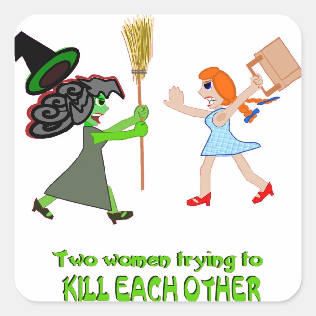 Dorothy, Elphaba, and a pair of shoes Square Sticker (Front)