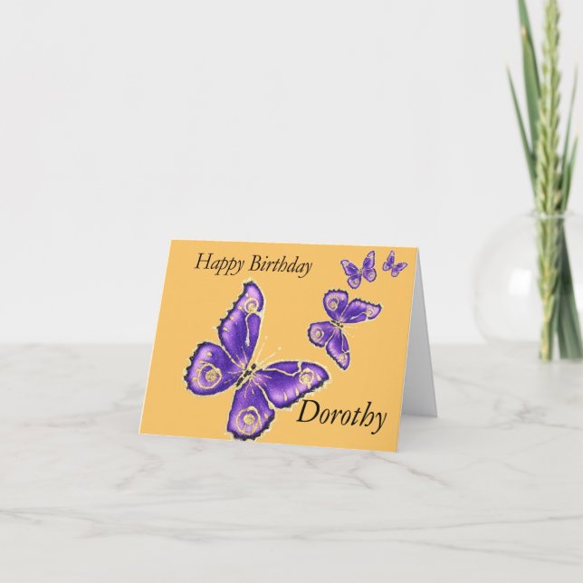 Dorothy Happy Birthday Butterfly Card (Front)