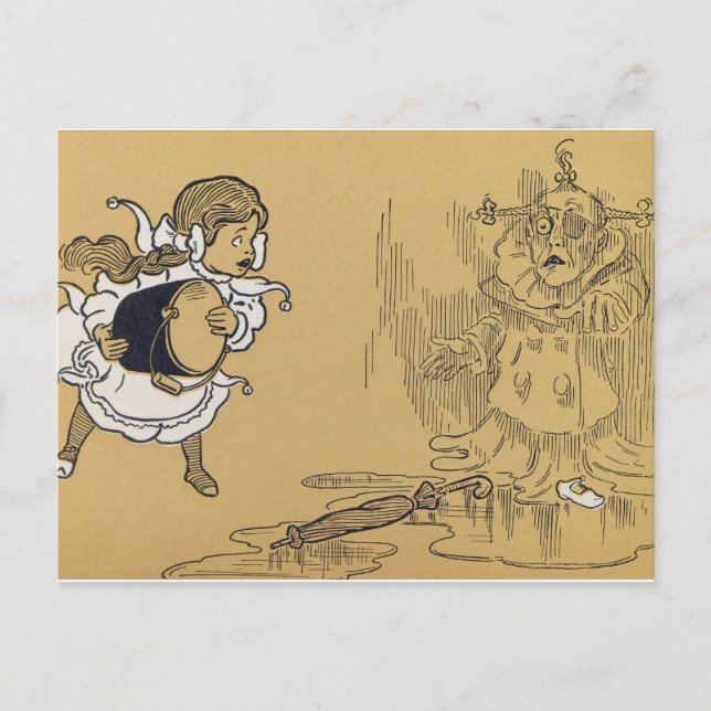 Dorothy melting Wicked Witch West, Wizard of Oz Postcard (Front)