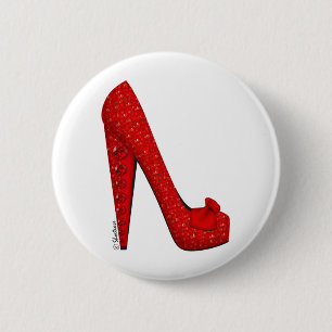 Dorothy Ruby Pump 2 Inch Round Button