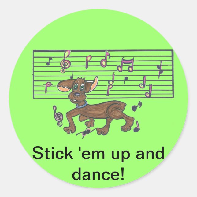 Dorothy The Dancing Dachshund Classic Round Sticker (Front)