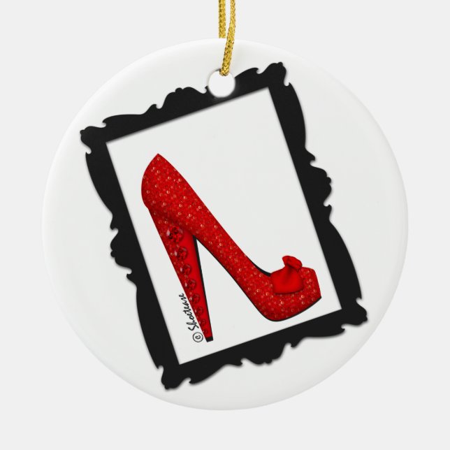 Dorothy's Framed Ruby Red Heel Ornament (Front)