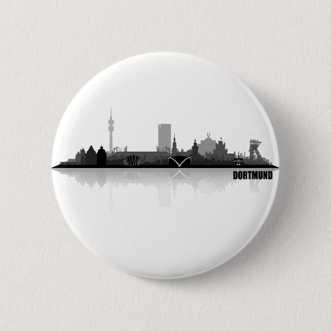 Dortmund City Skyline 2 Inch Round Button (Front)