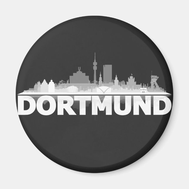 Dortmund City Skyline refrigerator magnet (Front)