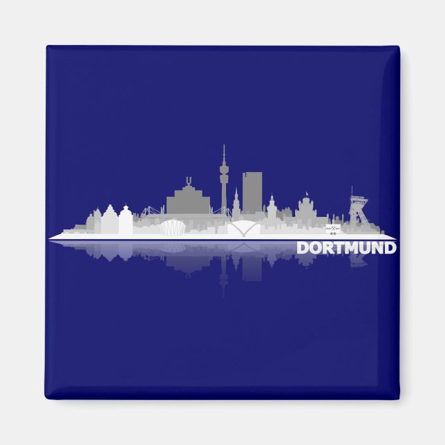 Dortmund City Skyline refrigerator magnet (Front)