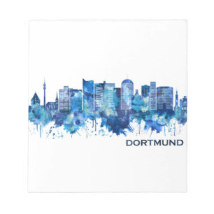 Dortmund Germany Skyline Blue Notepad
