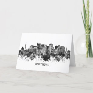 Dortmund Germany Skyline BW Holiday Card